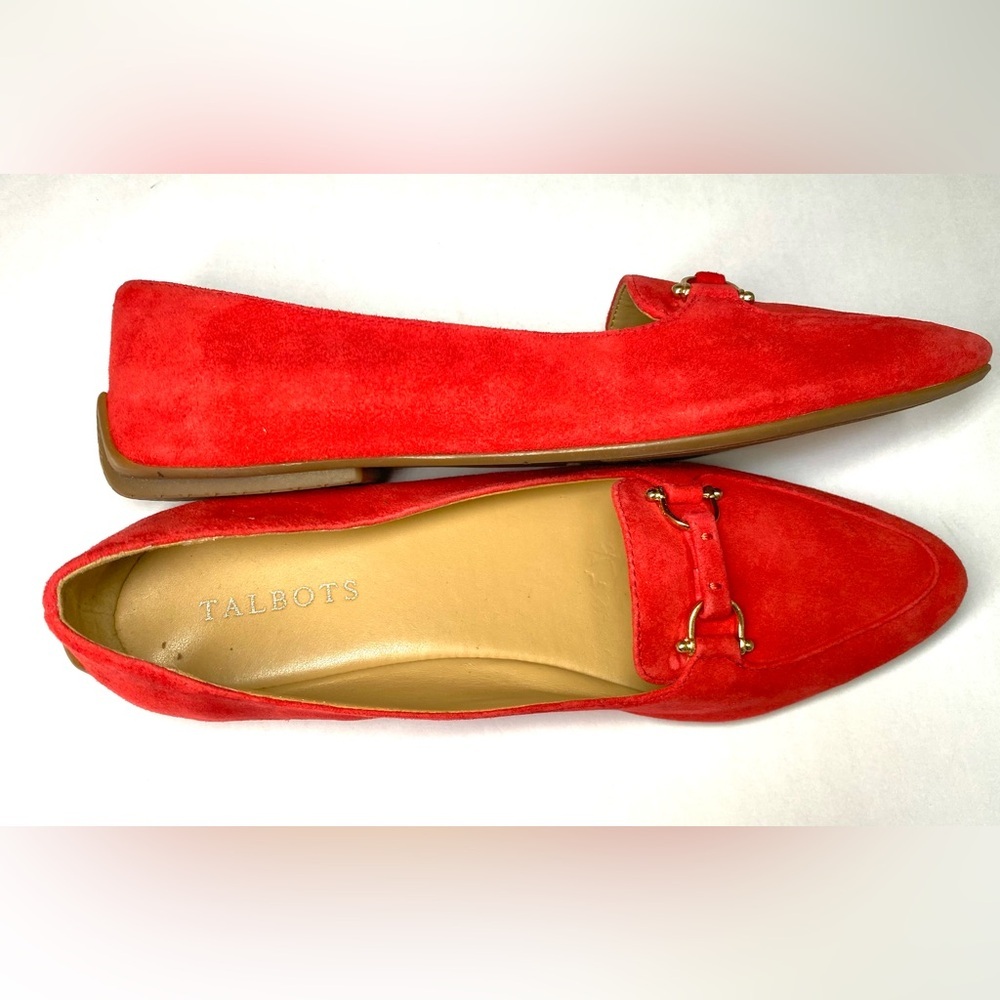 Talbot’s Francesca Kid Suede Driving Moccasins Red 8AA - Picture 2 of 8